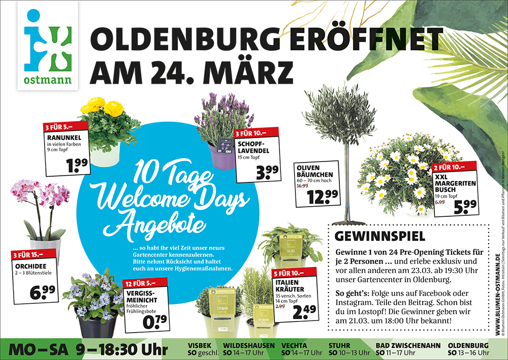 Blumen Ostmann Gartencenter in Visbek, Wildeshausen, Vechta, Stuhr